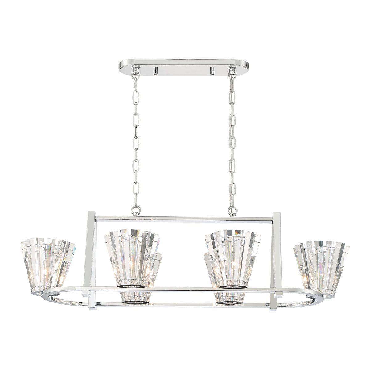 Ricca 45 in. 6 Lights Chandelier Silver finish - Bees Lighting