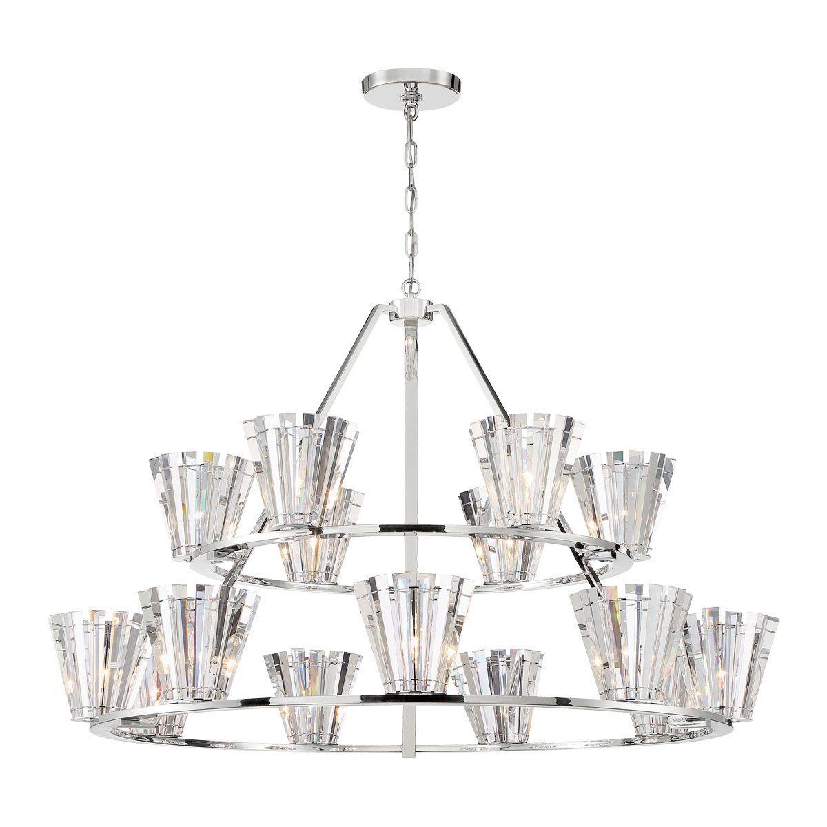 Ricca 51 in. 15 Lights Chandelier Silver finish - Bees Lighting