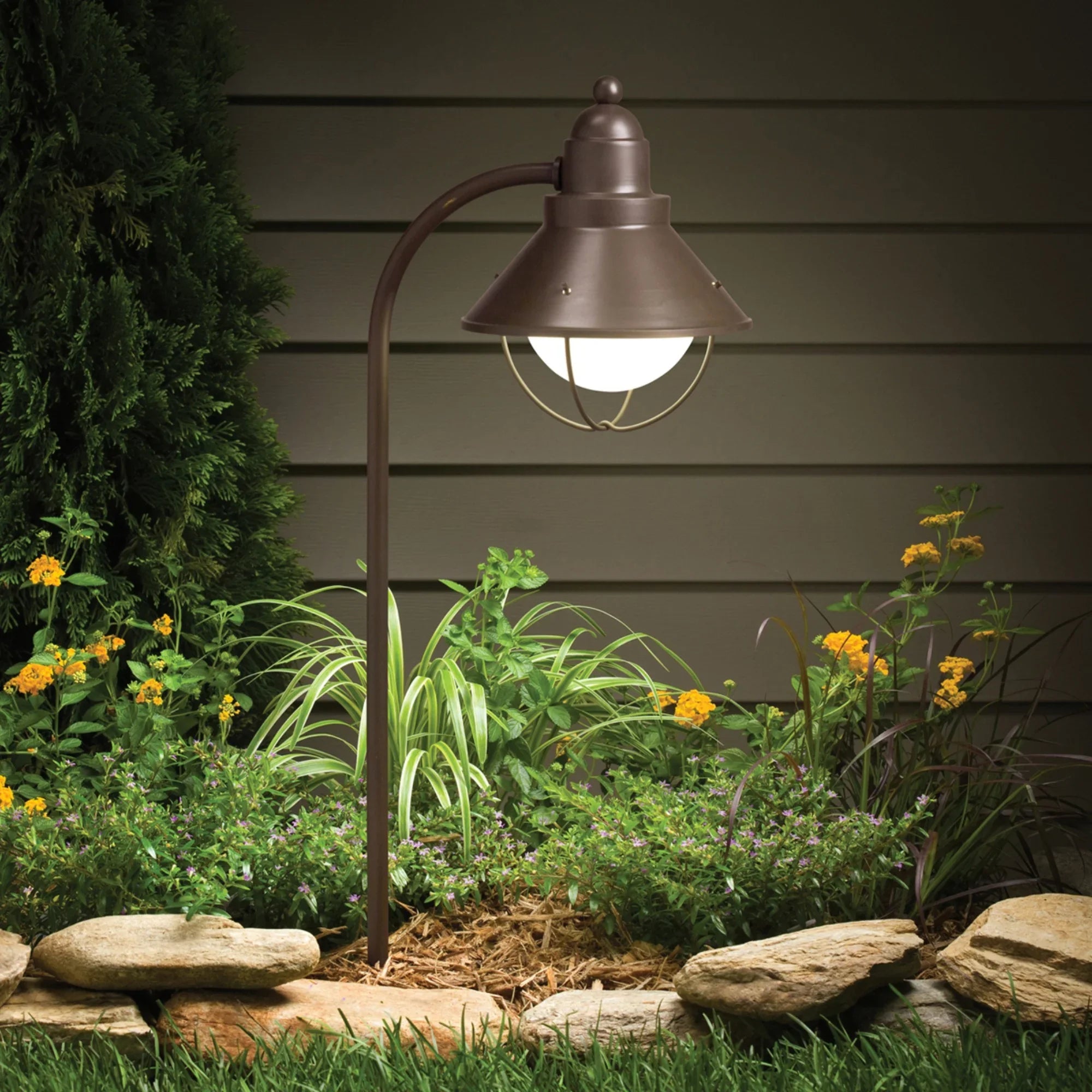 120V Marine Lantern Path Light, Olde Bronze - Bees Lighting