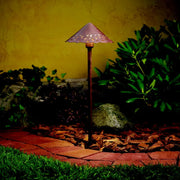 Cast Hammered Roof LED Path Light, Textured Tannery Bronze - Bees Lighting