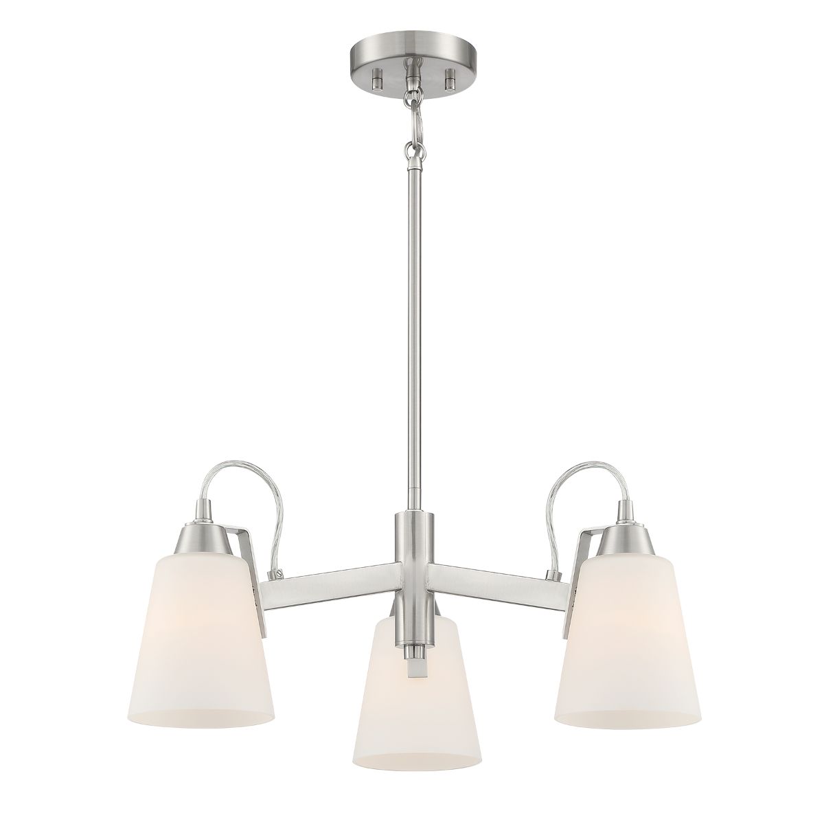 Beckonridge 22 in. 3 Lights Chandelier Brushed Nickel finish - Bees Lighting