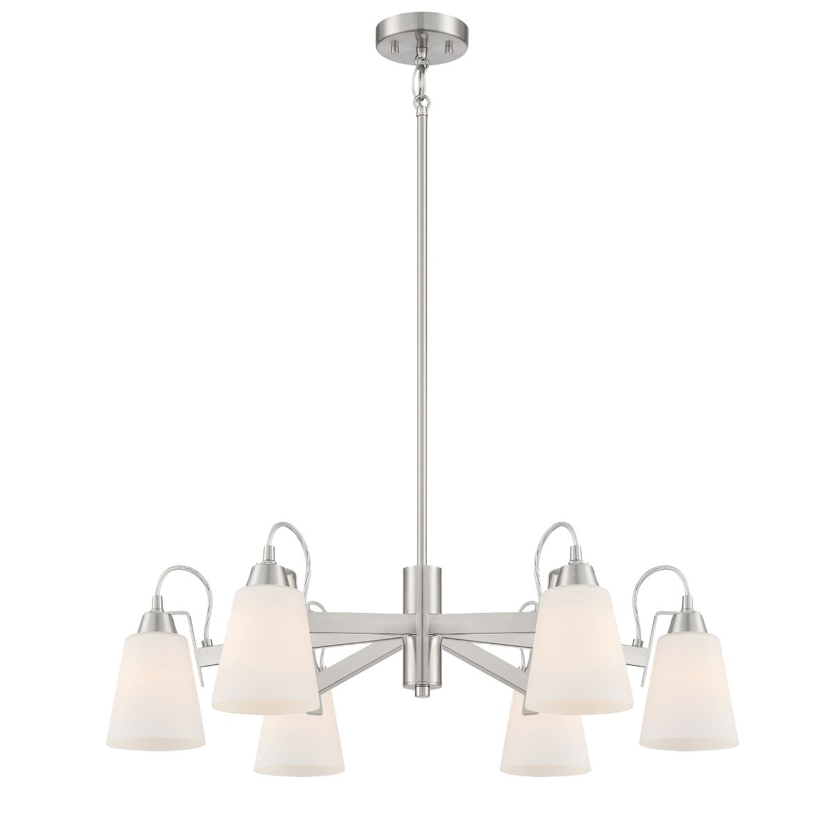 Beckonridge 32 in. 6 Lights Chandelier Brushed Nickel finish - Bees Lighting