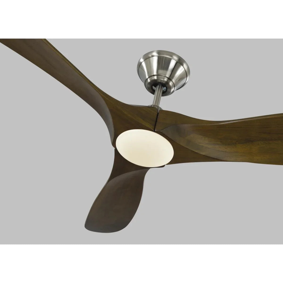 Maverick II 52 Inch Steel and Walnut Damp Rated LED Ceiling Fan with Remote - Bees Lighting