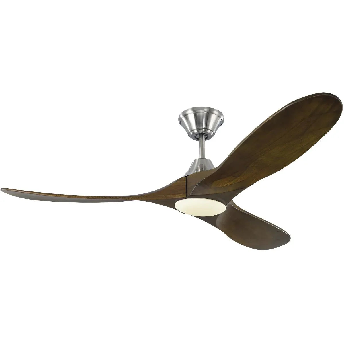 Maverick II 52 Inch Steel and Walnut Damp Rated LED Ceiling Fan with Remote - Bees Lighting