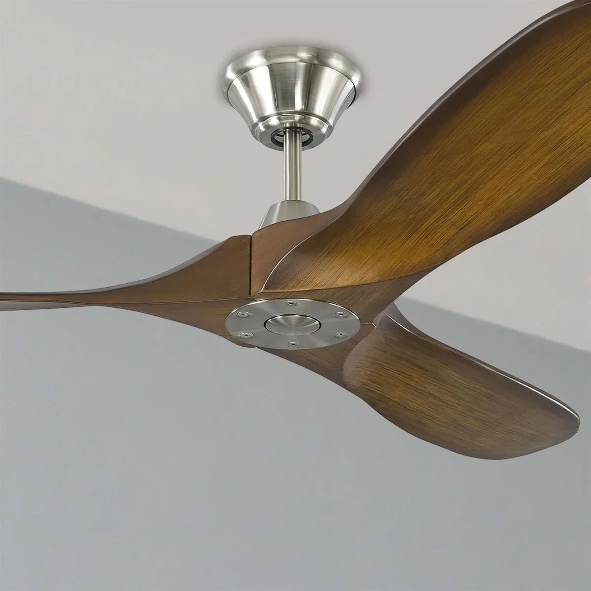 Maverick II 52 Inch Steel and Koa Damp Rated Ceiling Fan with Remote - Bees Lighting