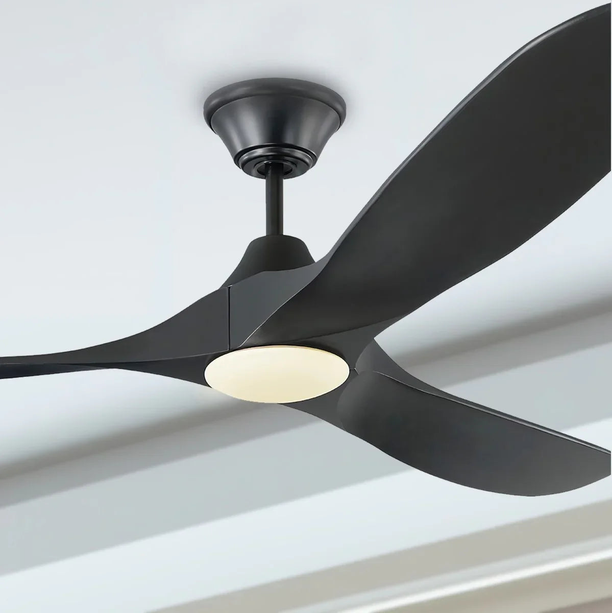 Maverick 60 Inch Black 3-Blade LED Ceiling Fan with Light and Remote - Bees Lighting