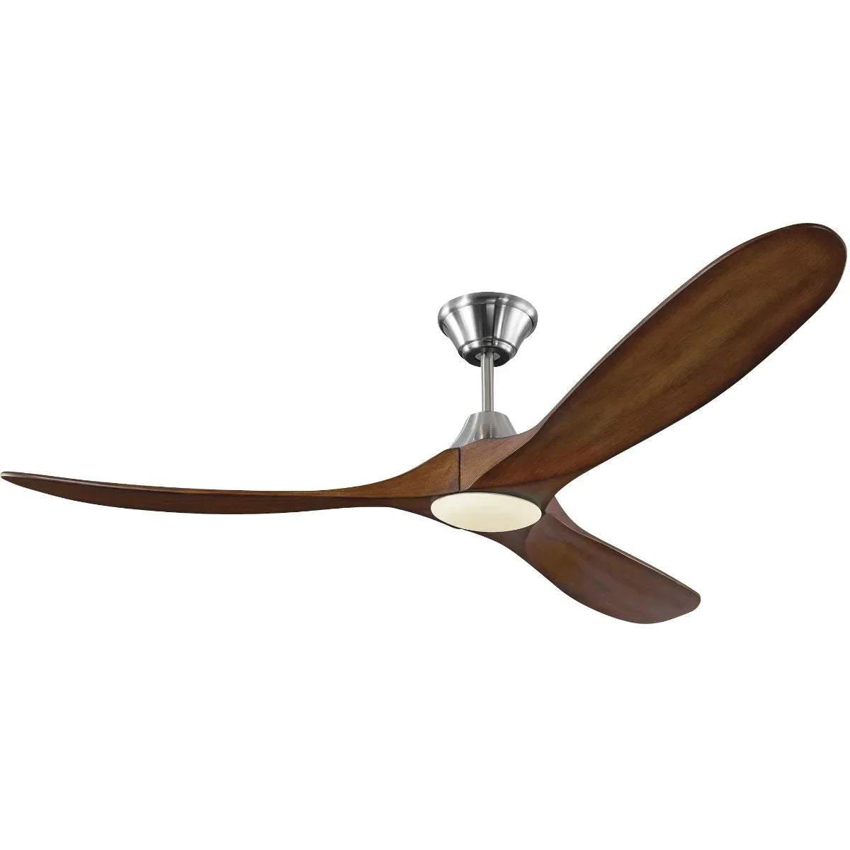 Maverick 60 Inch Steel and Koa 3-Blade LED Ceiling Fan with Light and Remote - Bees Lighting
