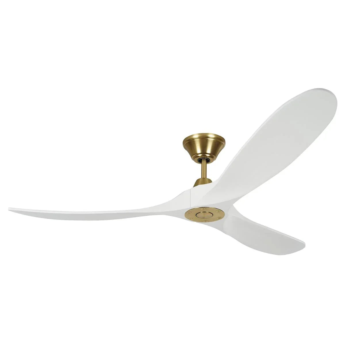 Maverick 60 Inch White and Brass Damp Rated Ceiling Fan with Remote - Bees Lighting