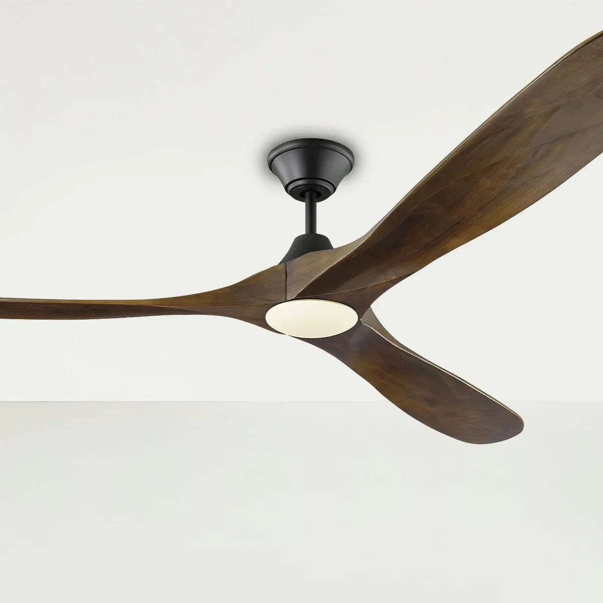 Maverick Max 70 Inch Black and Walnut LED Large Ceiling Fan with Light and Remote - Bees Lighting