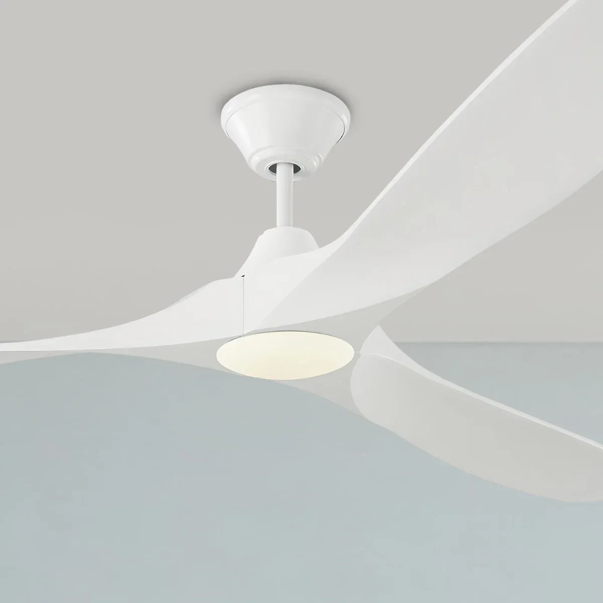 Maverick Max 70 Inch Matte White LED Large Ceiling Fan with Light and Remote - Bees Lighting