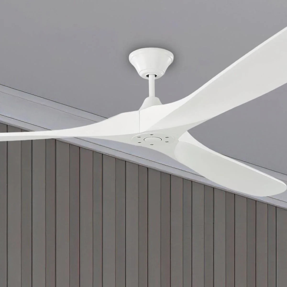 Maverick Super Max 88 Inch Matte White Large Ceiling Fan with Remote - Bees Lighting