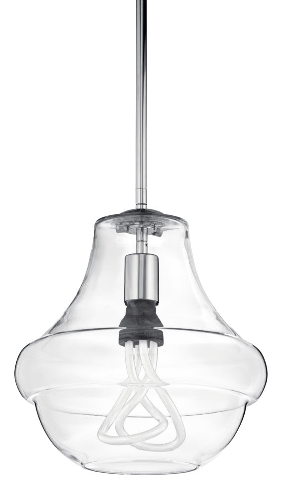 Everly 12 in. Pendant Light Chrome Finish Clear Glass - Bees Lighting