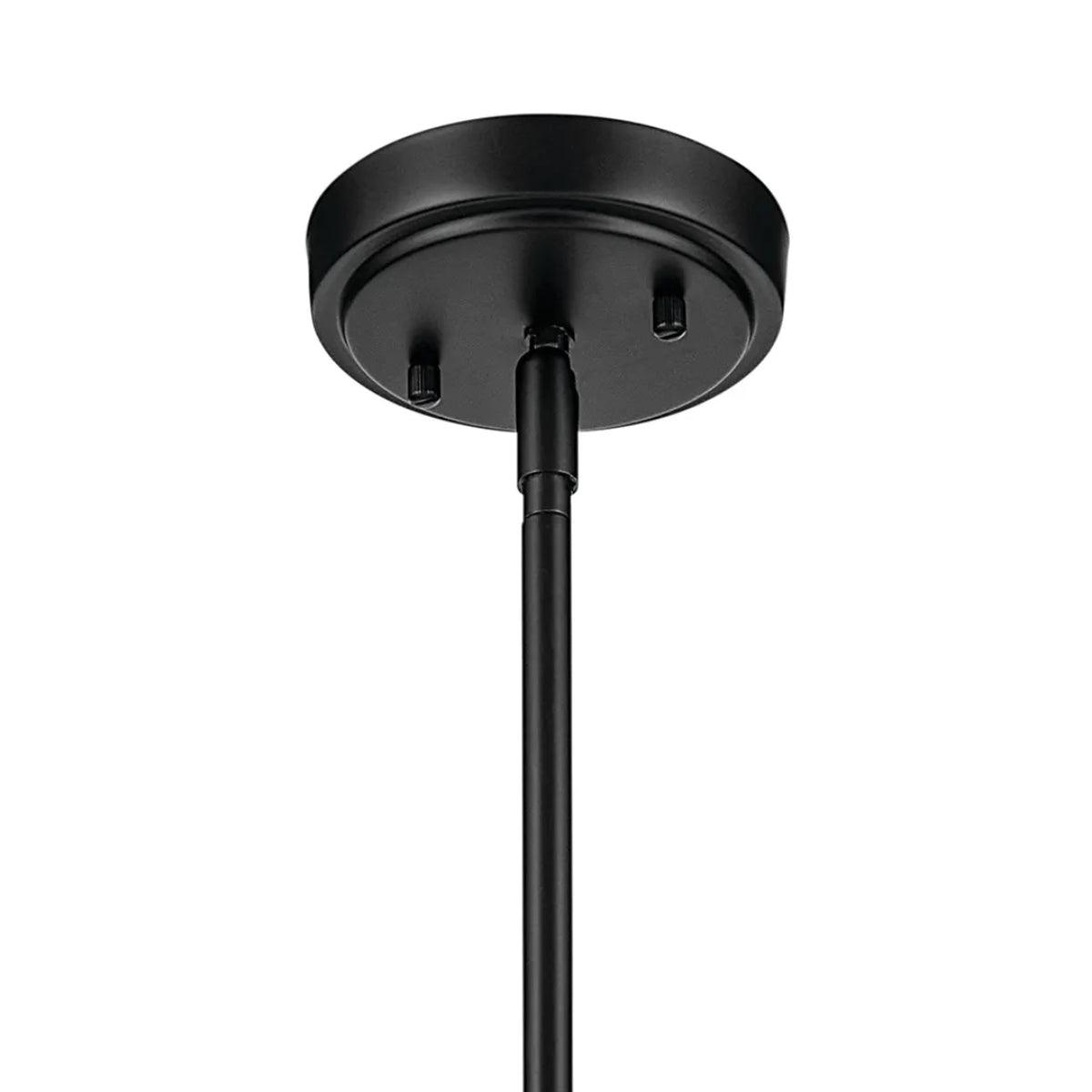 Everly 20" 1-Light Bell Pendant Light with Clear Seeded Glass, Black Finish - Bees Lighting