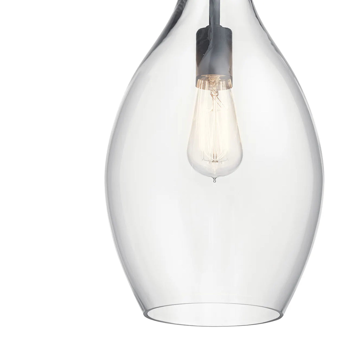 Everly 18" 1-Light Mini Pendant Light with Clear Glass, Black Finish - Bees Lighting