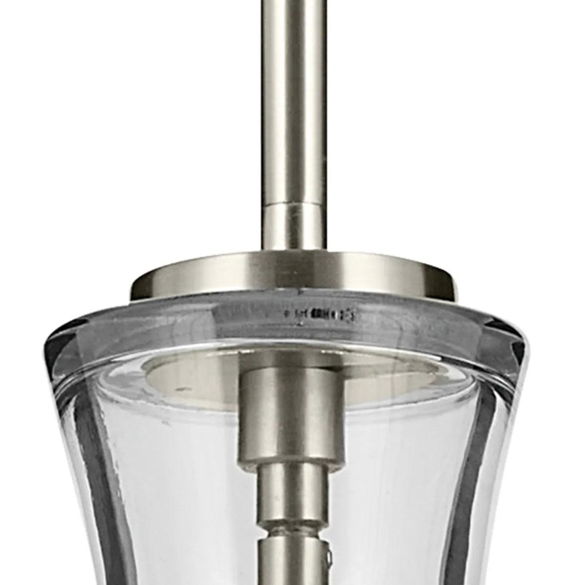 Everly 18" 1-Light Mini Pendant Light with Clear Glass, Brushed Nickel Finish - Bees Lighting