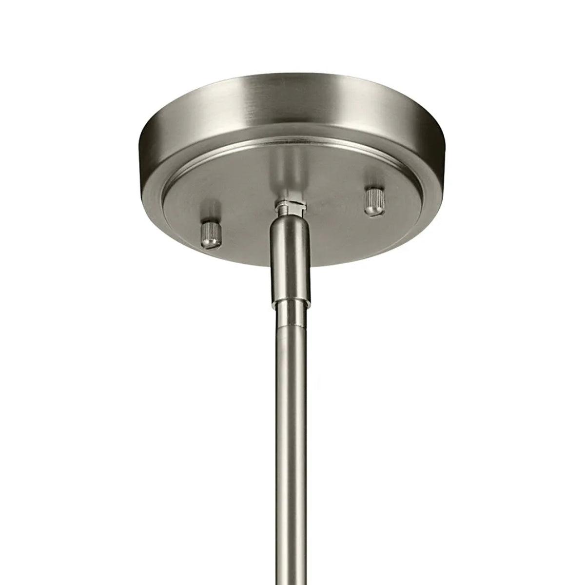 Everly 18" 1-Light Mini Pendant Light with Clear Glass, Brushed Nickel Finish - Bees Lighting