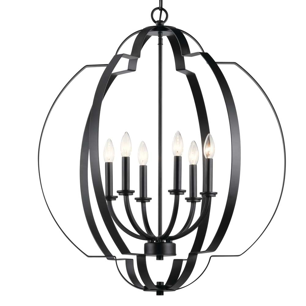 Voleta 28 in. 6 Lights Chandelier Black Finish - Bees Lighting
