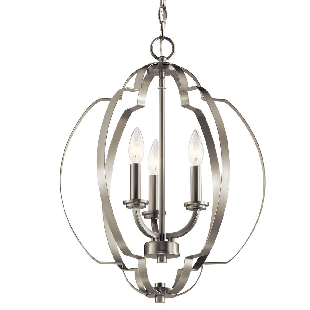 Voleta 17 in. 3 Lights Pendant Light Brushed Nickel Finish - Bees Lighting