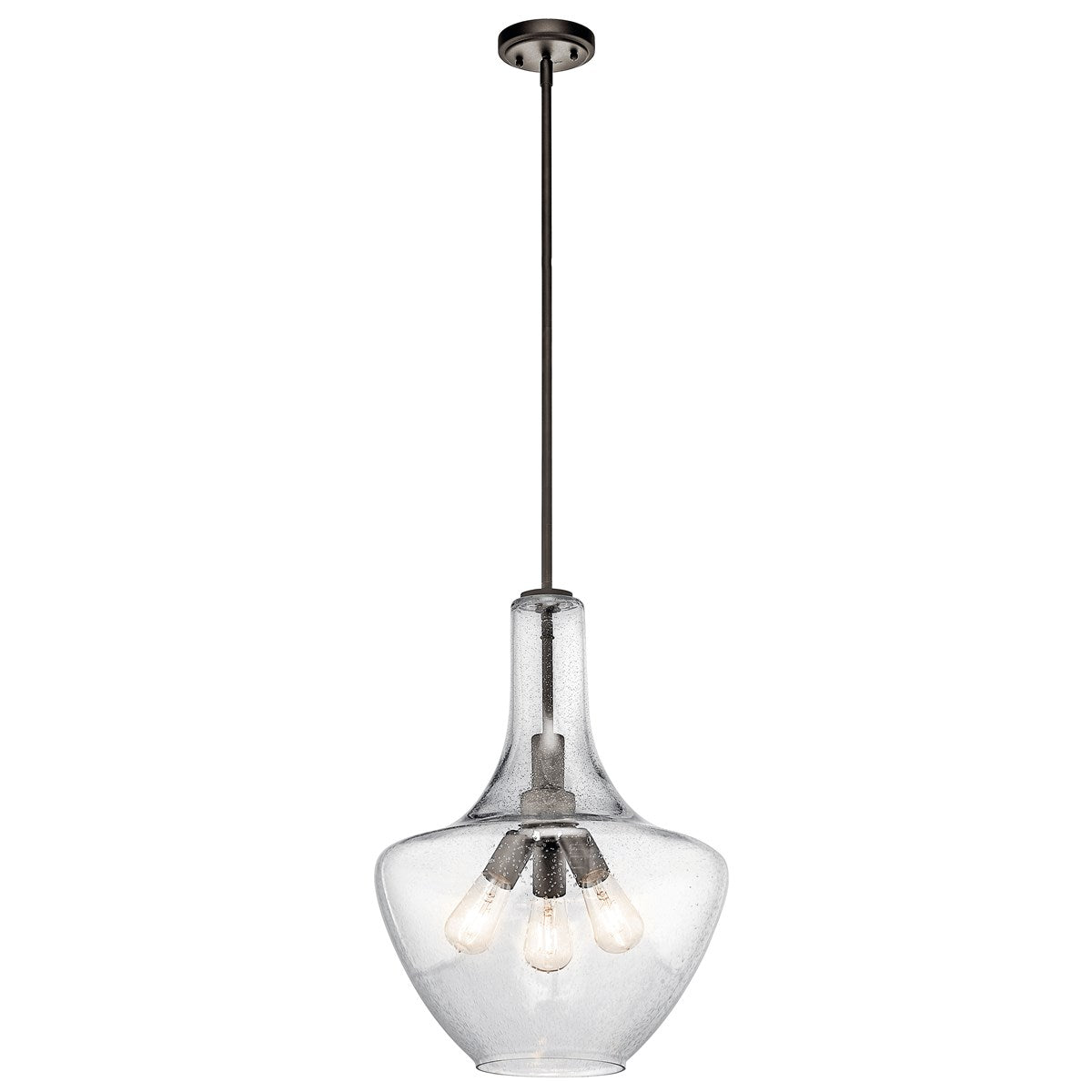 Everly 16 in. Pendant Light Bronze Finish Clear Glass - Bees Lighting