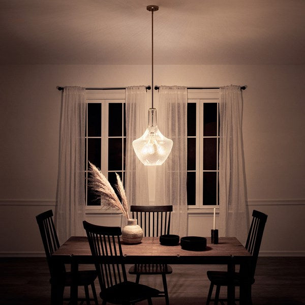 Everly 16 in. Pendant Light Bronze Finish Clear Glass - Bees Lighting