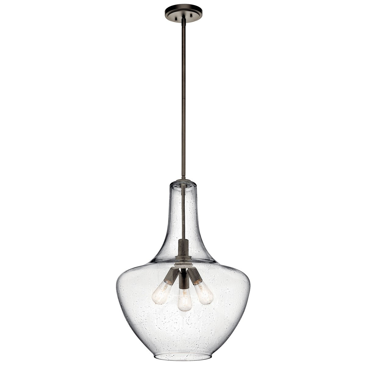 Everly 20 in. Pendant Light Bronze Finish Clear Finish - Bees Lighting