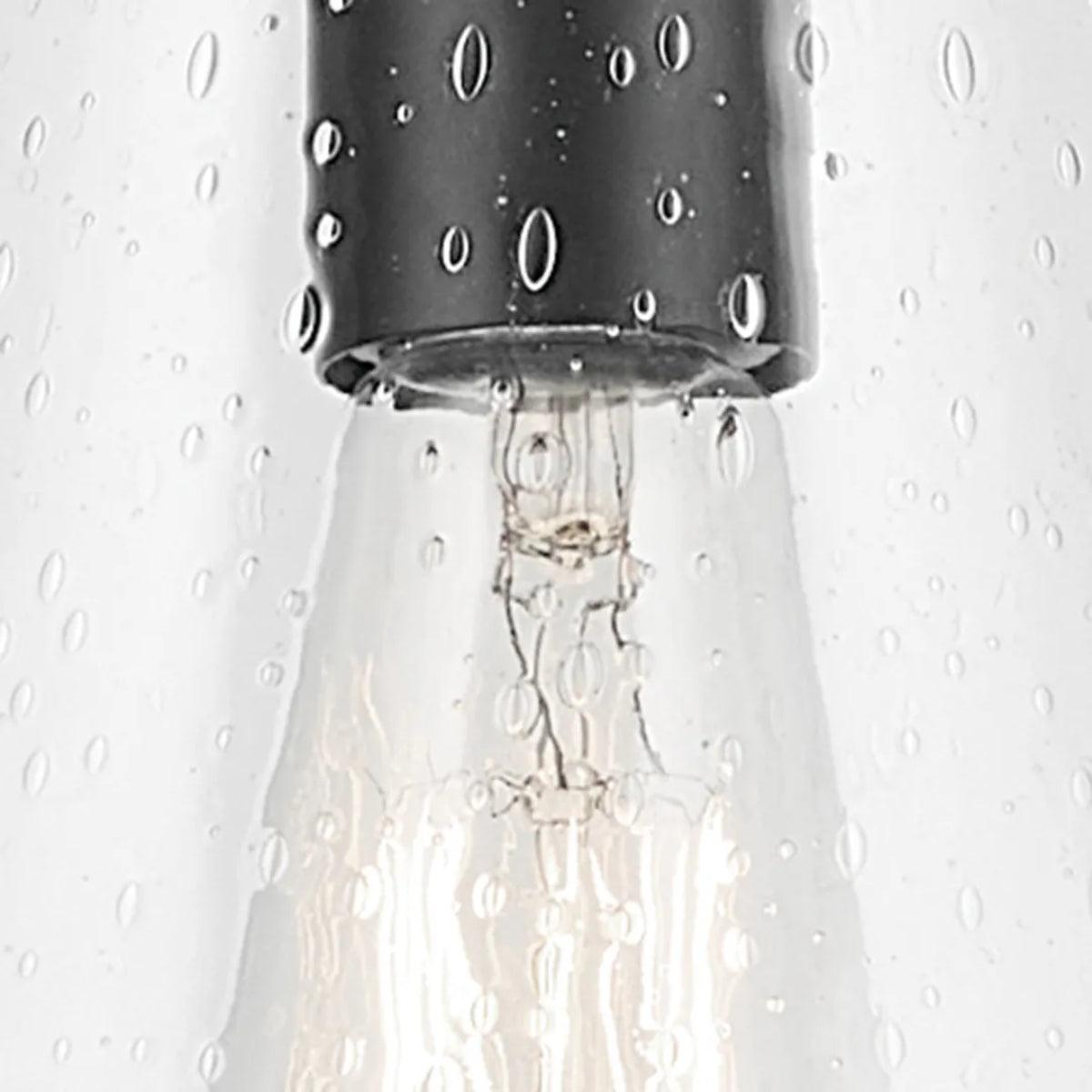 Everly 15" 1-Light Cone Pendant Light with Clear Seeded Glass, Black Finish - Bees Lighting