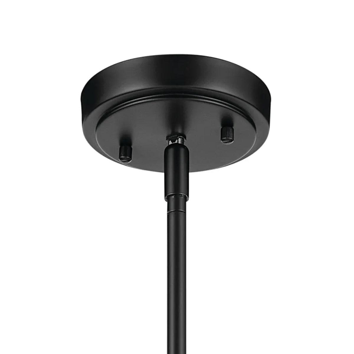 Everly 15" 1-Light Cone Pendant Light with Clear Seeded Glass, Black Finish - Bees Lighting