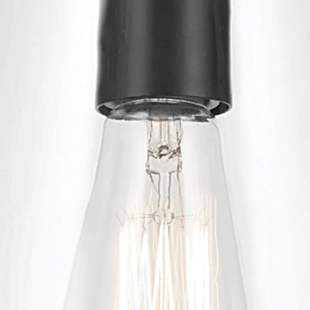 Everly 15" 1-Light Cone Pendant Light with Clear Glass, Black Finish - Bees Lighting
