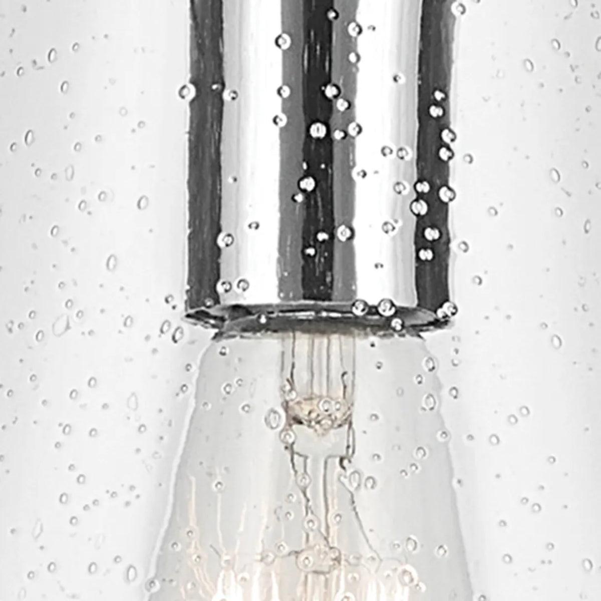 Everly 15" 1-Light Cone Pendant Light with Clear Seeded Glass, Chrome Finish - Bees Lighting