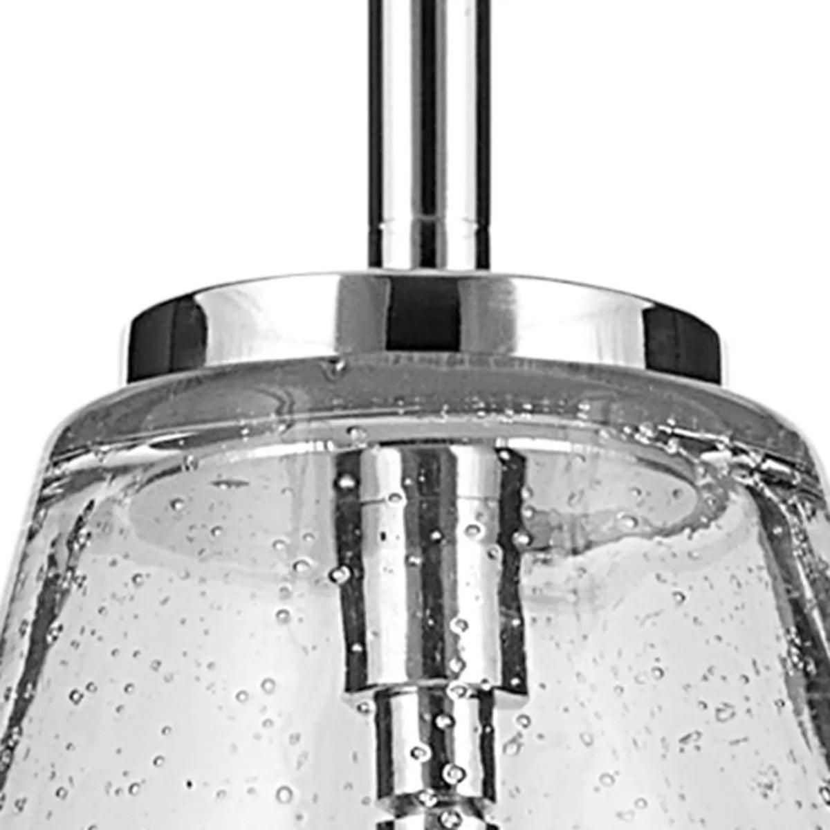 Everly 15" 1-Light Cone Pendant Light with Clear Seeded Glass, Chrome Finish - Bees Lighting