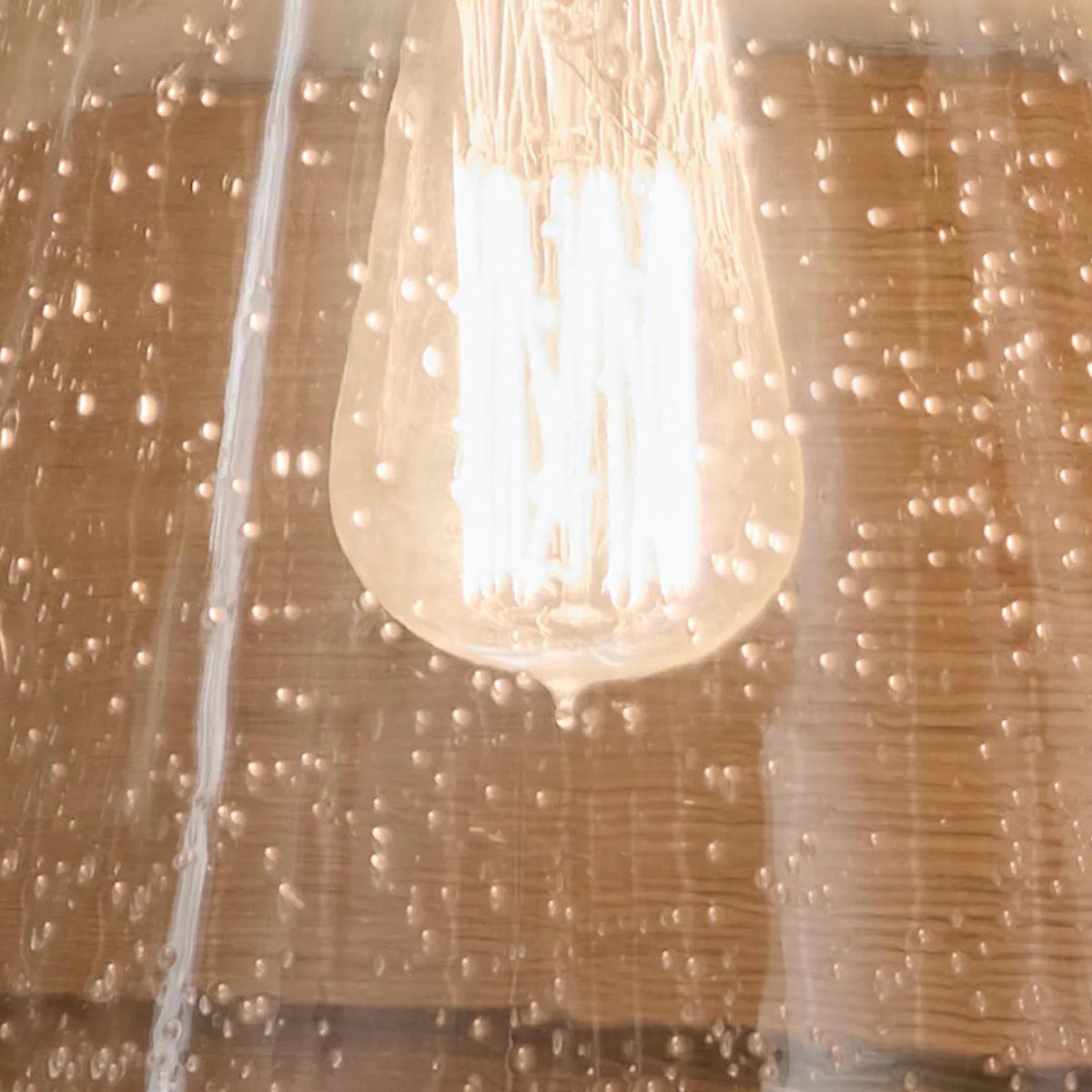 Everly 15" 1-Light Cone Pendant Light with Clear Seeded Glass, Natural Brass Finish - Bees Lighting