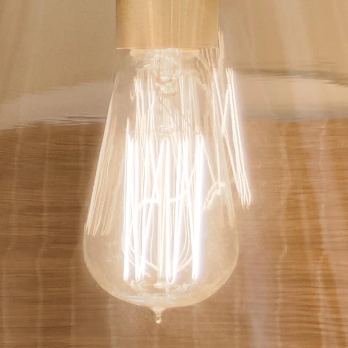 Everly 15" 1-Light Cone Pendant Light with Clear Glass, Natural Brass Finish - Bees Lighting