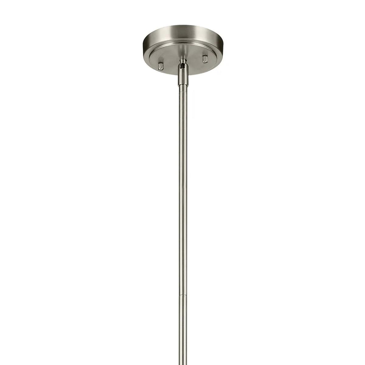 Everly 15" 1-Light Cone Pendant Light with Clear Seeded Glass, Brushed Nickel Finish - Bees Lighting