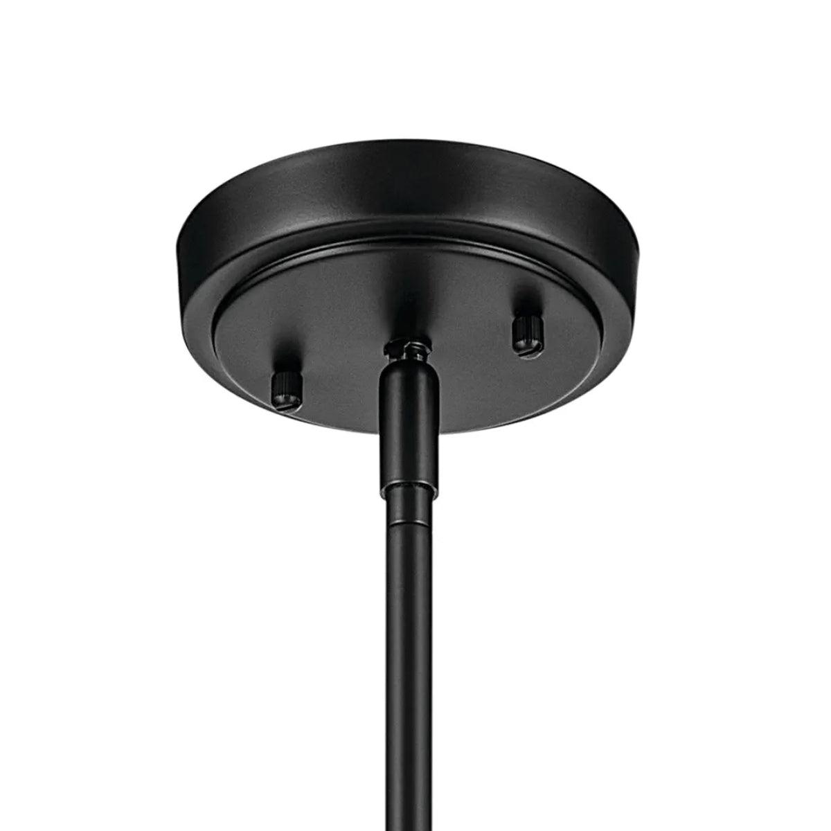 Everly 16" 1-Light Cone Pendant Light with Clear Seeded Glass, Black Finish - Bees Lighting