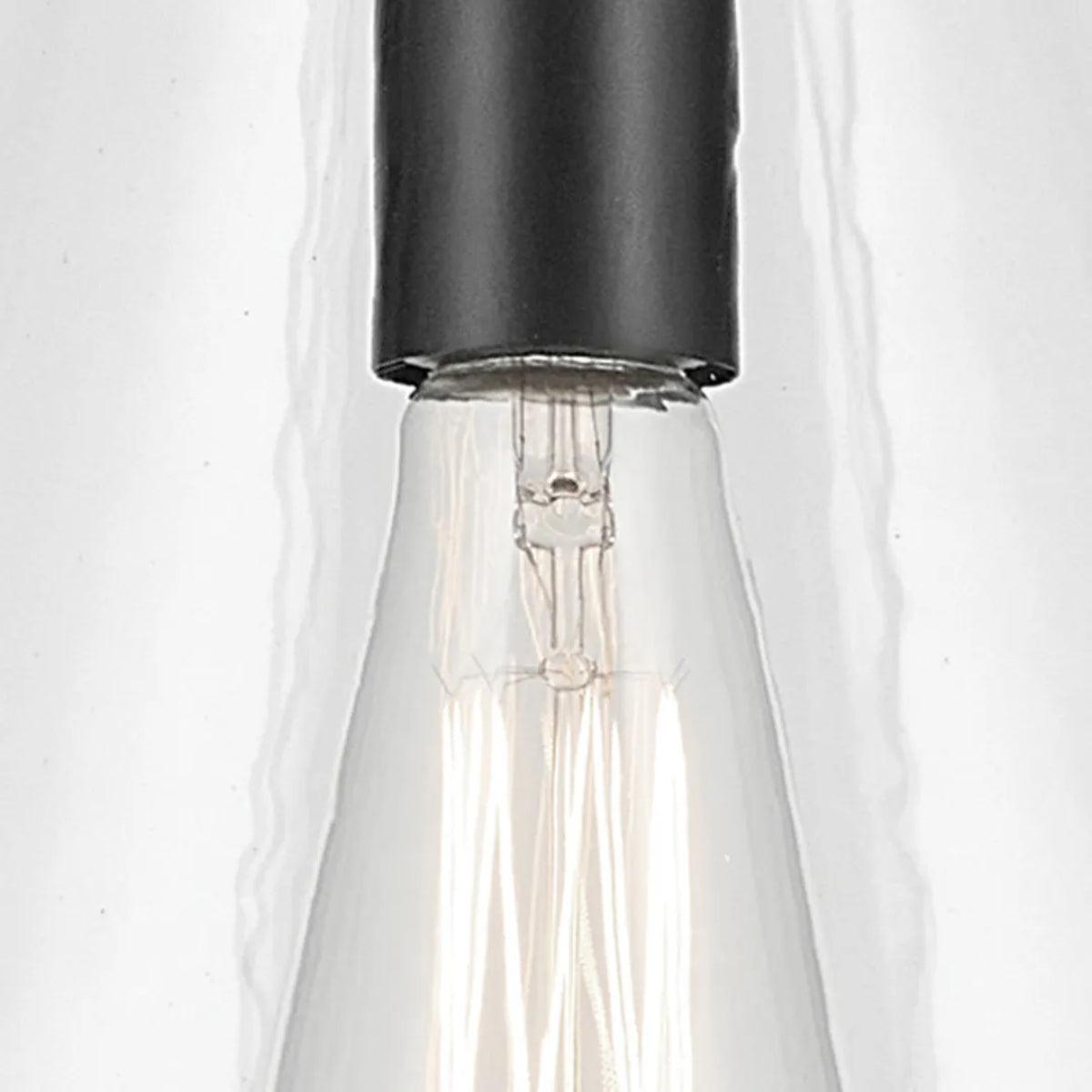 Everly 16" 1-Light Cone Pendant Light with Clear Glass, Black Finish - Bees Lighting
