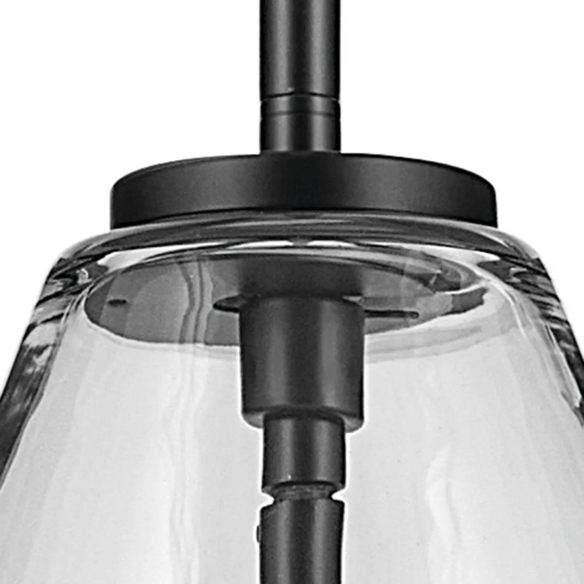 Everly 16" 1-Light Cone Pendant Light with Clear Glass, Black Finish - Bees Lighting