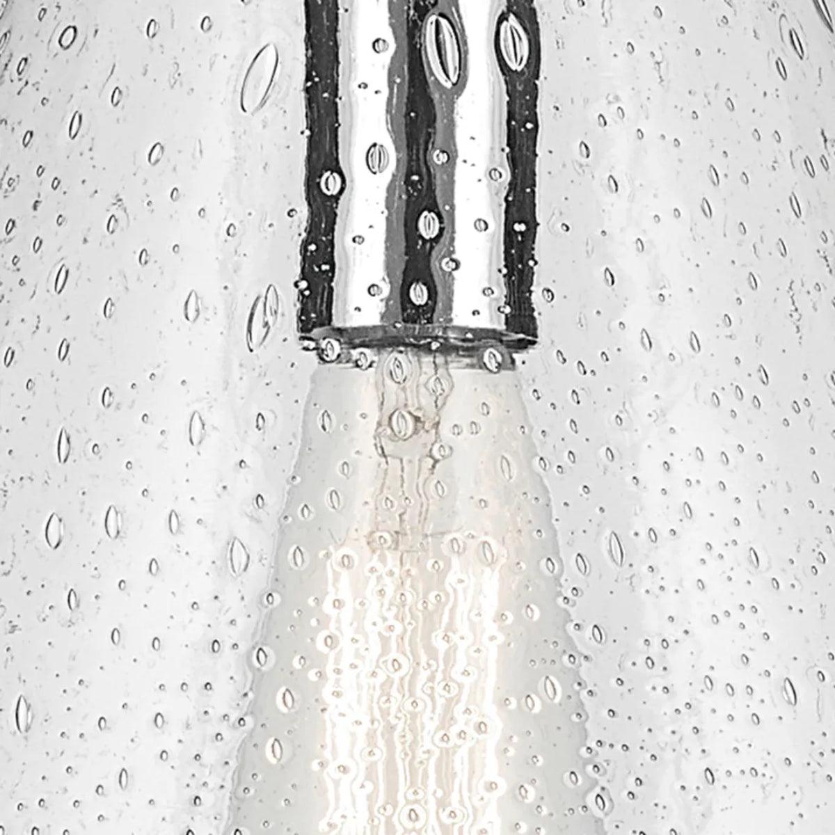 Everly 16" 1-Light Cone Pendant Light with Clear Seeded Glass, Chrome Finish - Bees Lighting