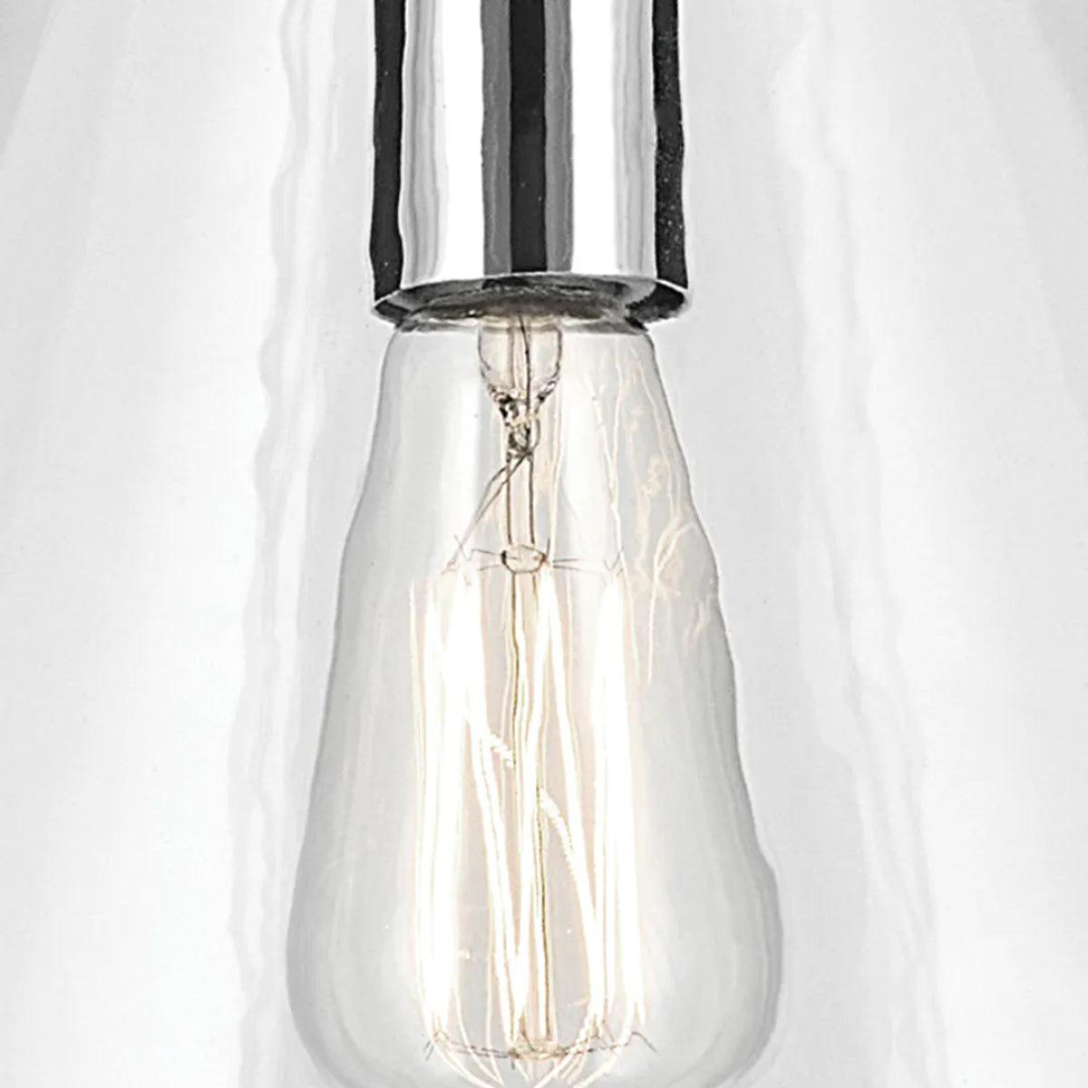 Everly 16" 1-Light Cone Pendant Light with Clear Glass, Chrome Finish - Bees Lighting