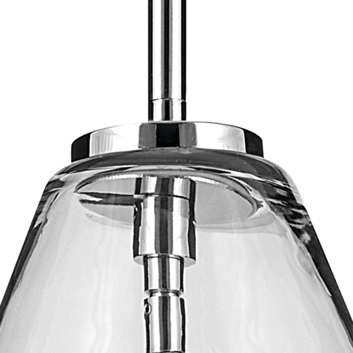 Everly 16" 1-Light Cone Pendant Light with Clear Glass, Chrome Finish - Bees Lighting