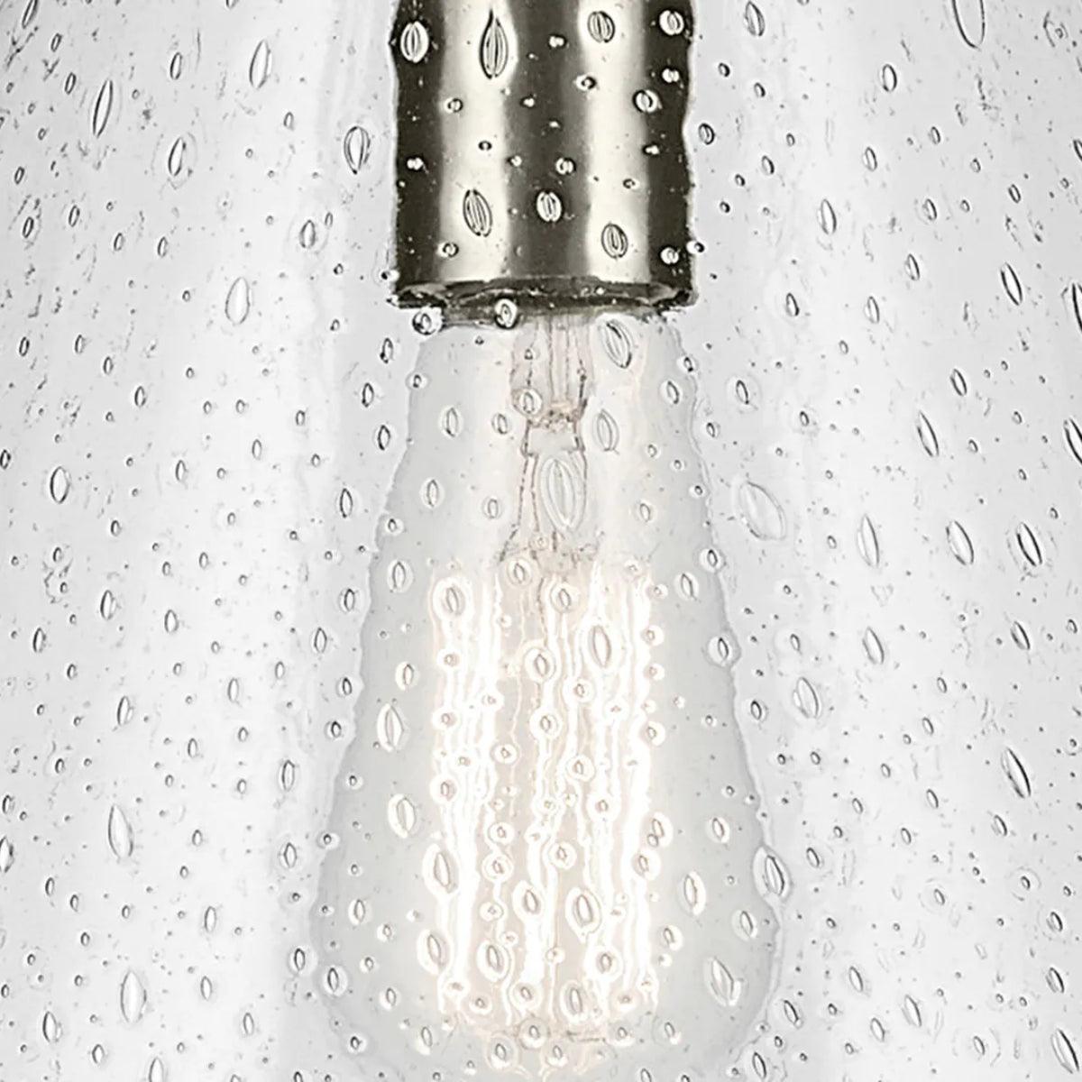 Everly 16" 1-Light Cone Pendant Light with Clear Seeded Glass, Brushed Nickel Finish - Bees Lighting