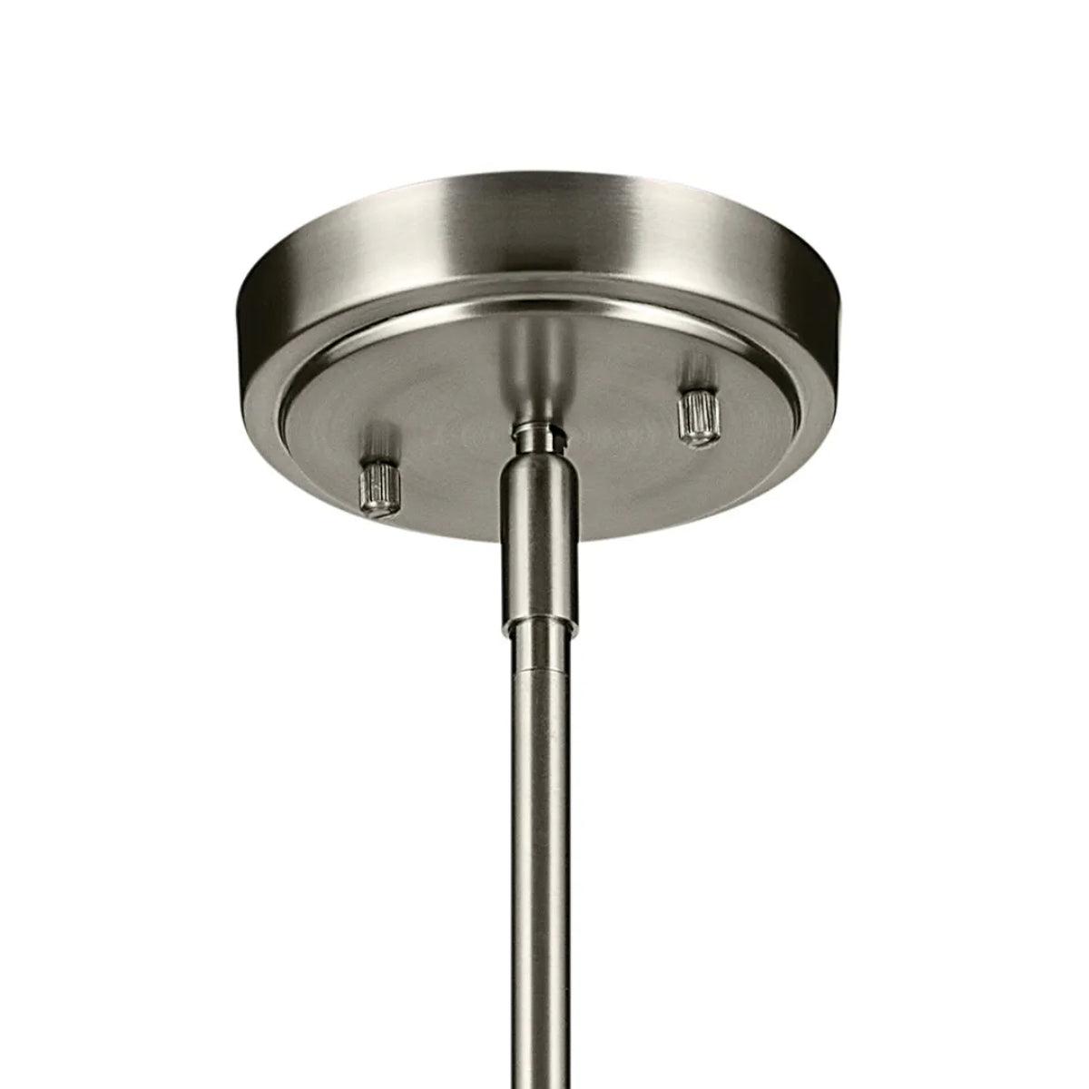 Everly 16" 1-Light Cone Pendant Light with Clear Seeded Glass, Brushed Nickel Finish - Bees Lighting
