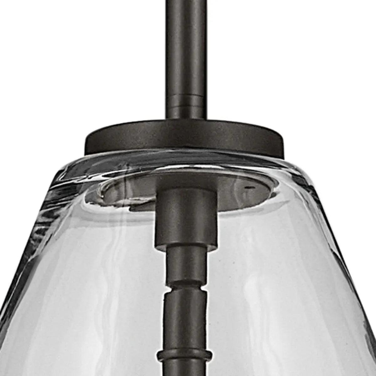 Everly 16" 1-Light Cone Pendant Light with Clear Glass, Olde Bronze Finish - Bees Lighting