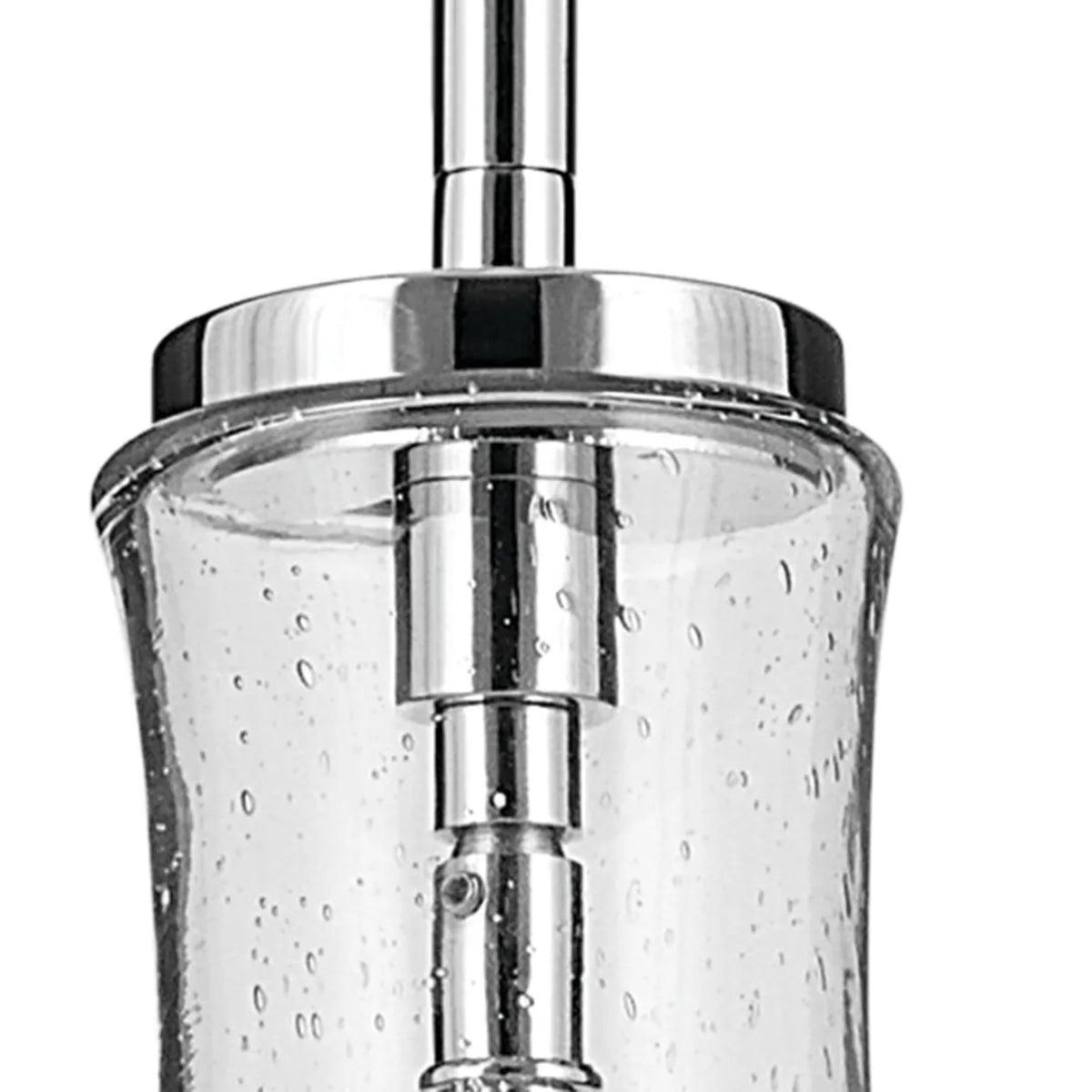 Everly 14" 1-Light Mini Pendant Light with Clear Seeded Glass, Chrome Finish - Bees Lighting