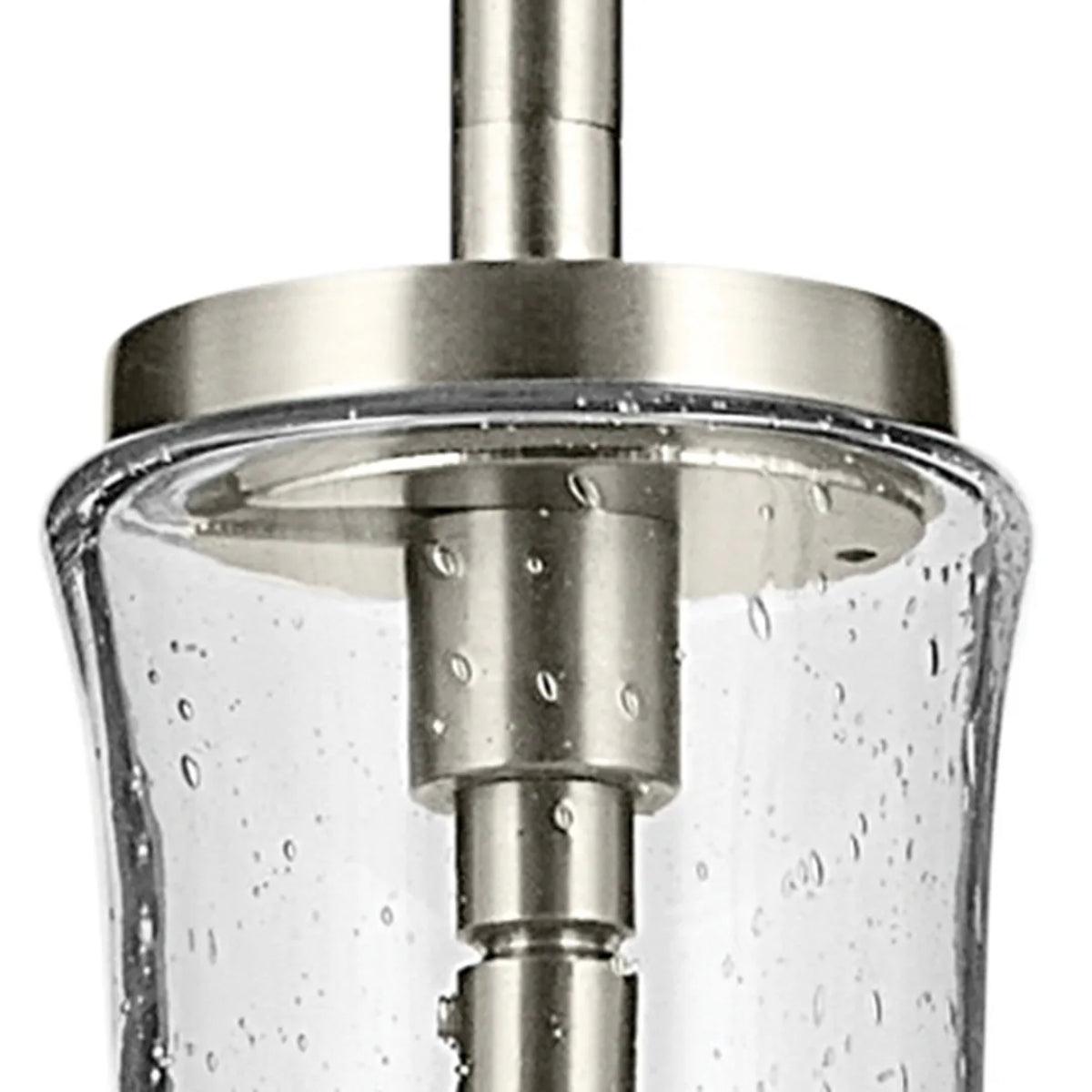 Everly 14" 1-Light Mini Pendant Light with Clear Seeded Glass, Brushed Nickel Finish - Bees Lighting