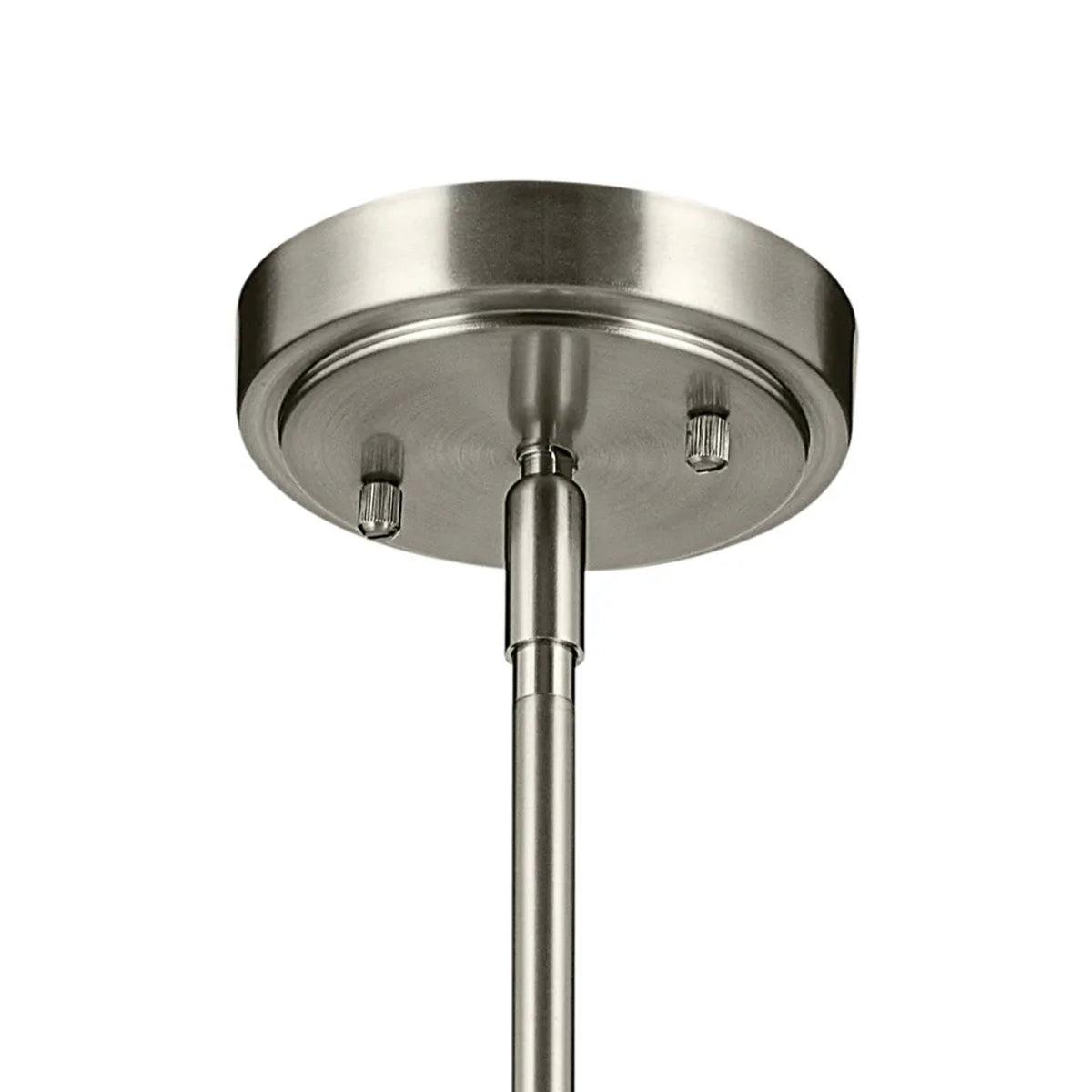 Everly 14" 1-Light Mini Pendant Light with Clear Seeded Glass, Brushed Nickel Finish - Bees Lighting