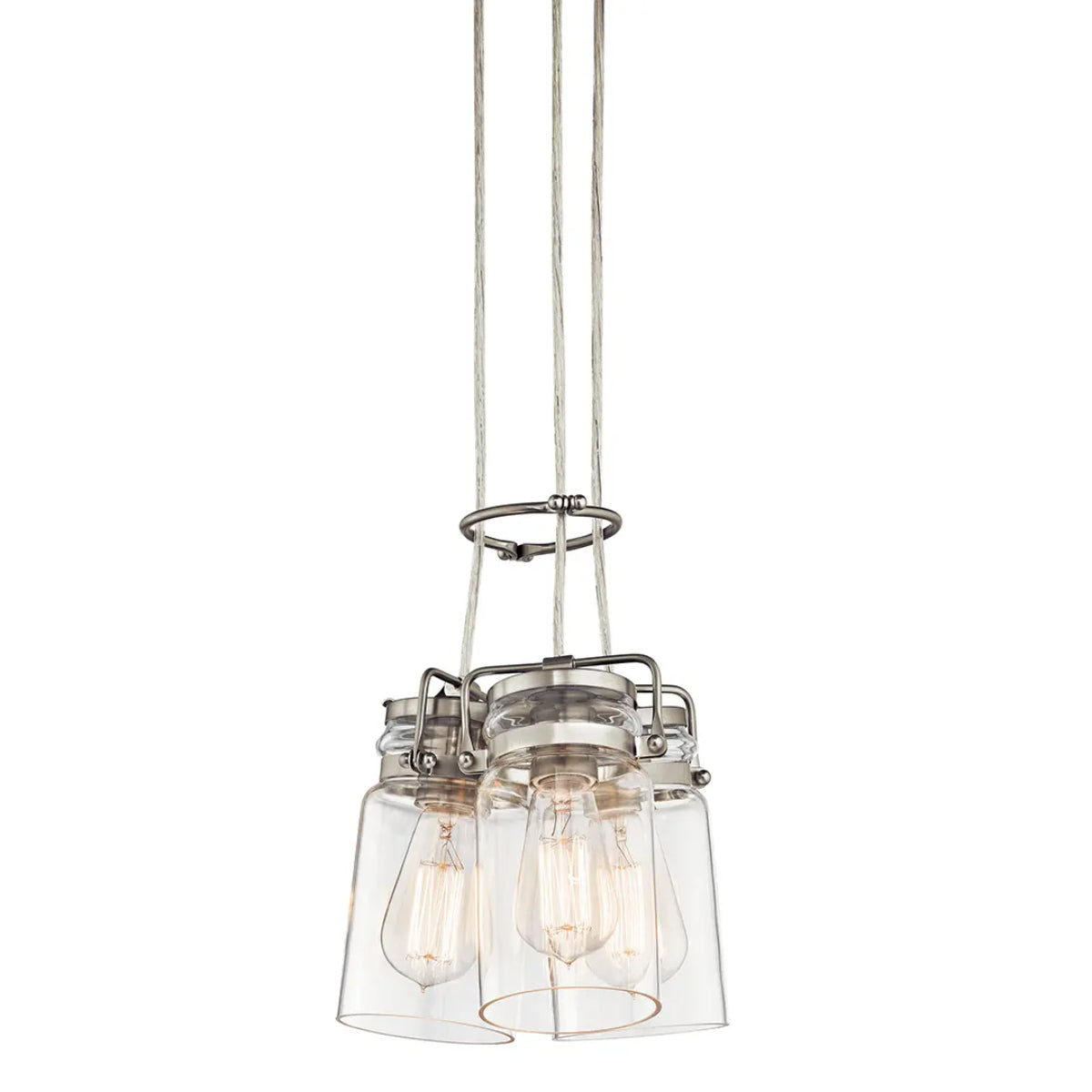 Brinley 9 in. 3 Lights Pendant Light Nickel Finish - Bees Lighting
