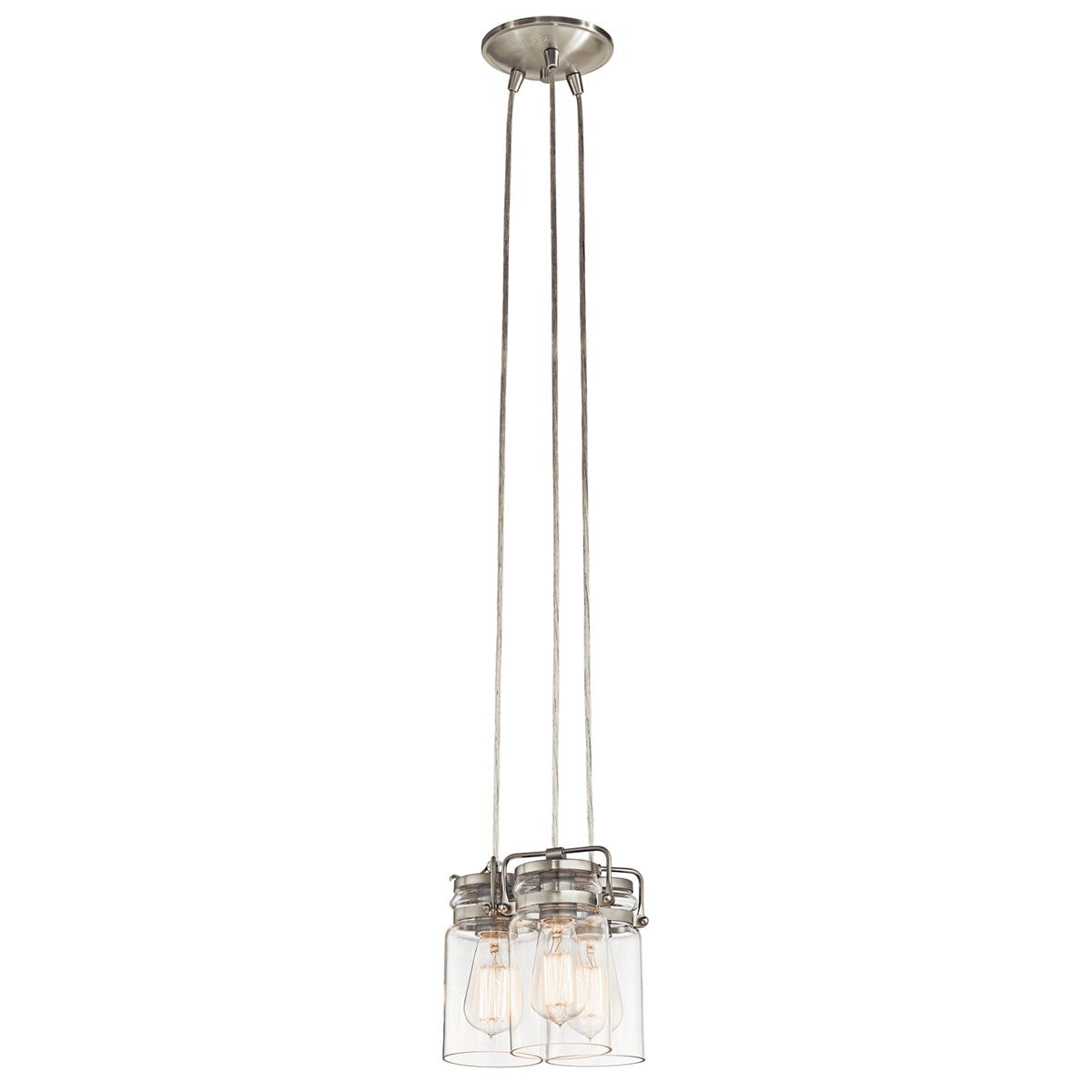 Brinley 9 in. 3 Lights Pendant Light Nickel Finish - Bees Lighting