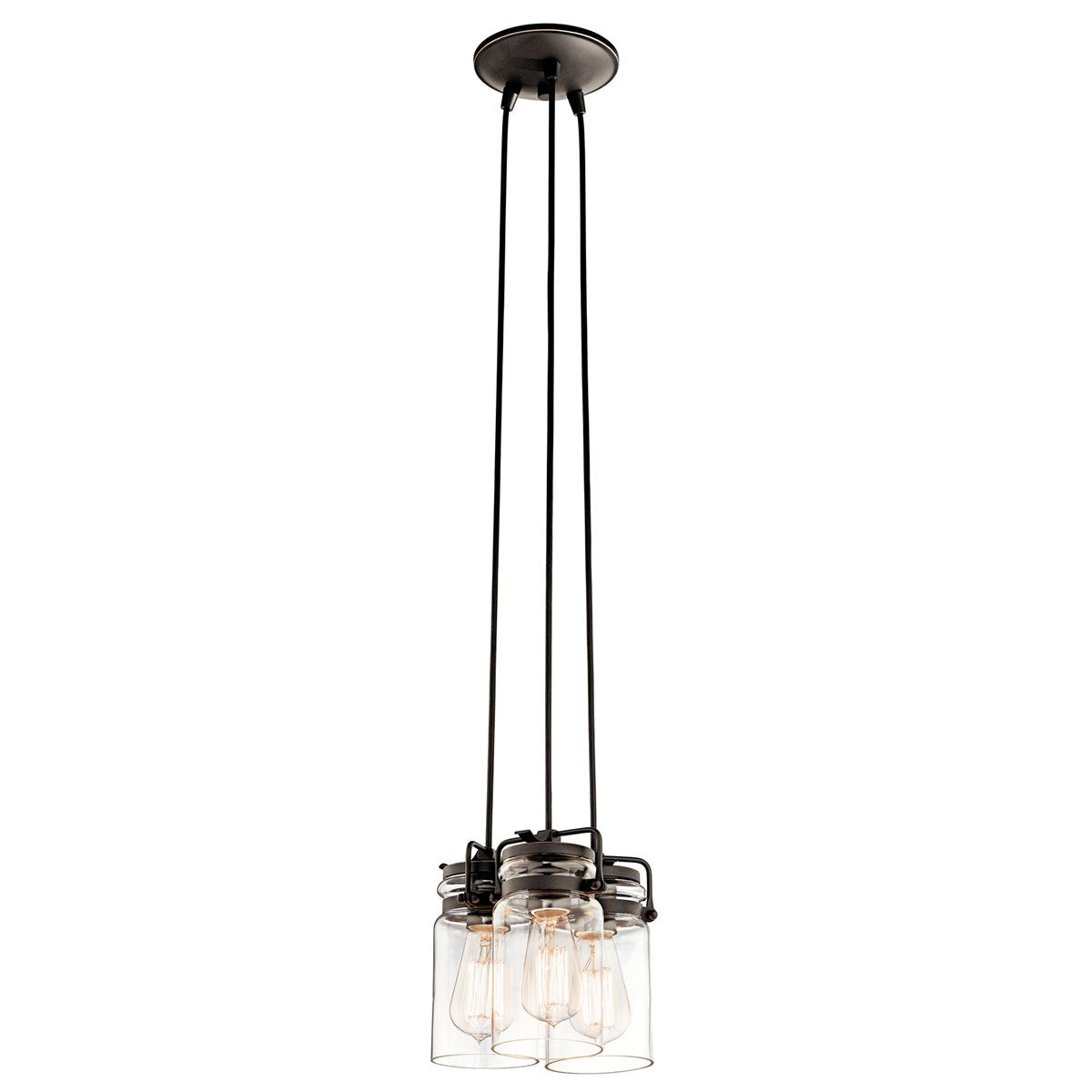 Brinley 9 in. 3 Lights Pendant Light Bronze Finish - Bees Lighting