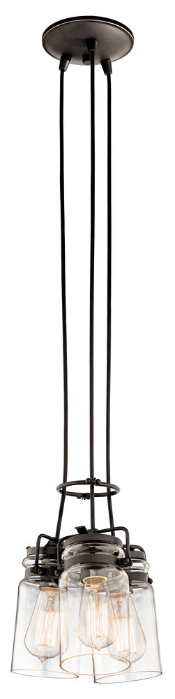 Brinley 9 in. 3 Lights Pendant Light Bronze Finish - Bees Lighting