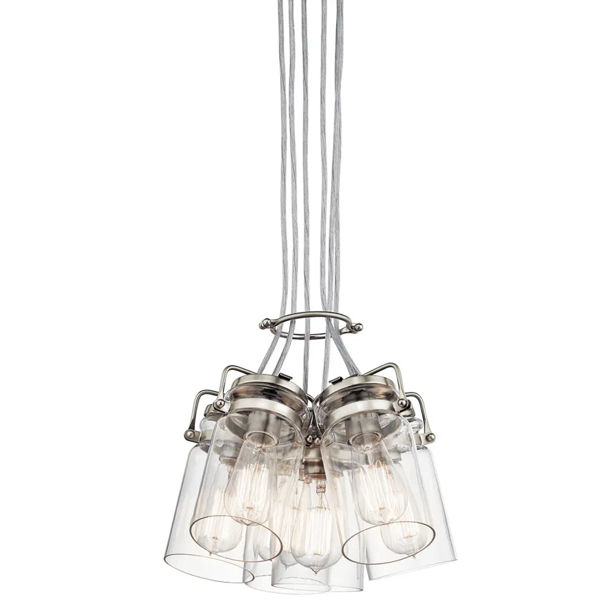 Brinley 12 in. 6 Lights Pendant Light Nickel Finish - Bees Lighting